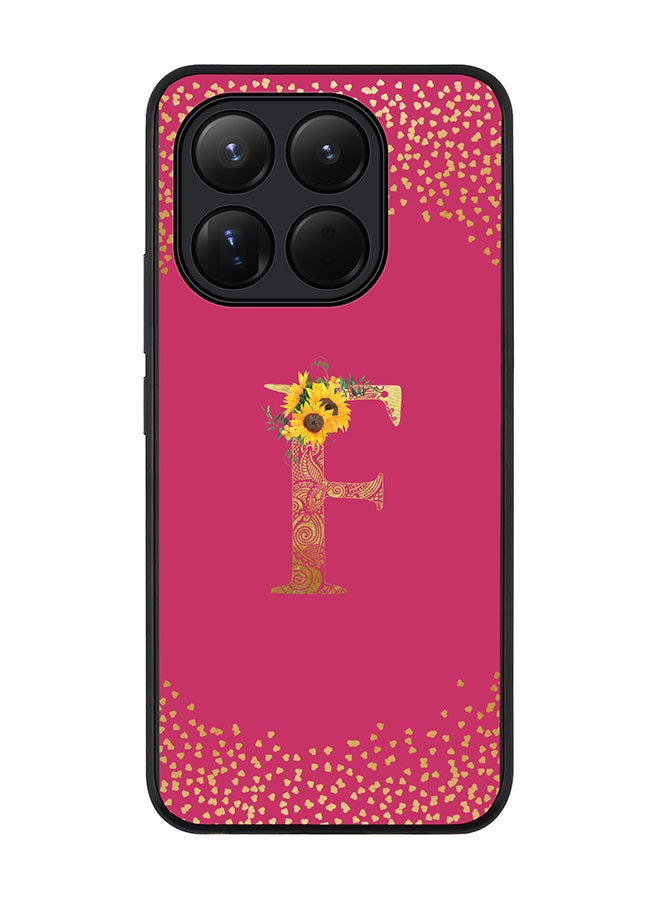 For Xiaomi 15T Case,Slim fit Camera Protection, Shockproof Thin Phone cover  - Custom Floral Monogram - F ( Deep Pink )